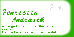 henrietta andrasek business card